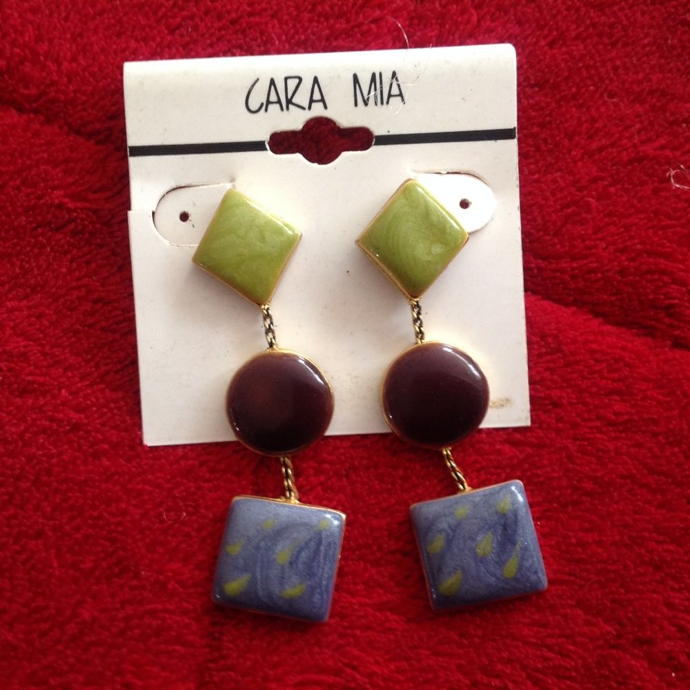 Retro Cara Mia Dangle Pierced Earrings